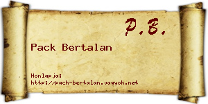 Pack Bertalan névjegykártya